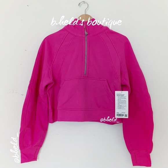 lululemon Scuba Oversized Half-Zip Hoodie in Sonic Pink Size XS/S Brand New NWT - Picture 1 of 15